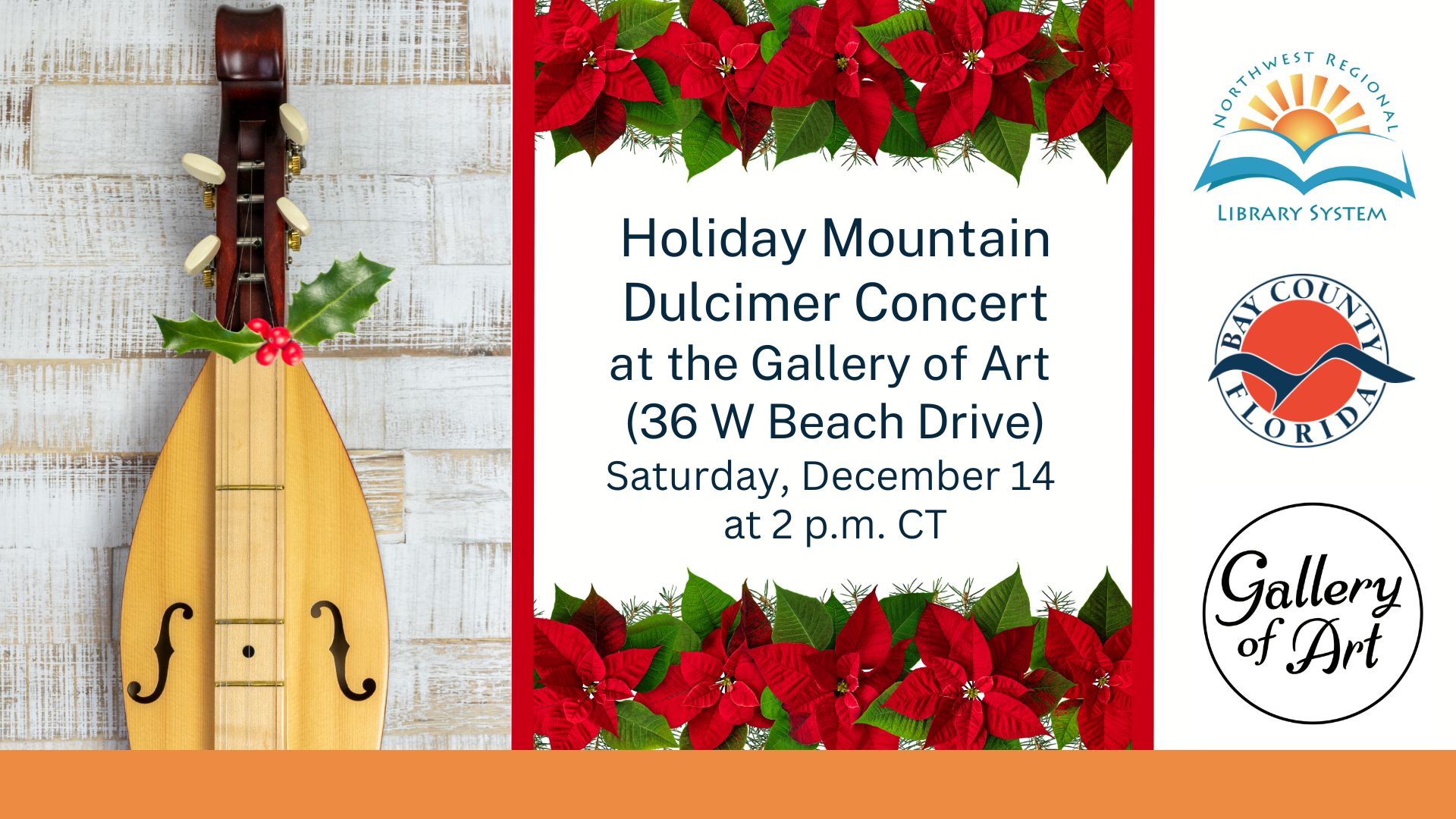 Mountain dulcimer garland for holiday